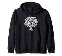 Scouting America Distressed Nature Tree Typography Graphic Sudadera con Capucha