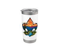 Scouting Artistic Fleur De Lis Mountains Outdoor Art Vaso térmico de acero inoxidable de doble pared