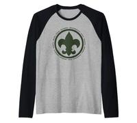 Scouting Fleur De lis & Scout Law BSA Cub Scouts Logo Camiseta Manga Raglan