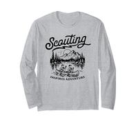 Scouting Inspires Adventure Canoe Outdoors Retro Scouts Manga Larga