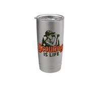 Scouting is Life Vintage Scouts BSA Binoculars Illustration Vaso térmico de acero inoxidable de doble pared