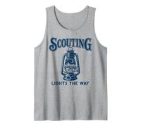 Scouting Lights The Way Linterna al Aire Libre Vintage Cub Scouts Camiseta sin Mangas