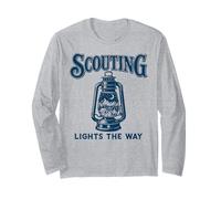 Scouting Lights The Way Linterna al Aire Libre Vintage Cub Scouts Manga Larga