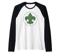 Scouts BSA Outdoor Code Artistic Leaf Design Camiseta Manga Raglan