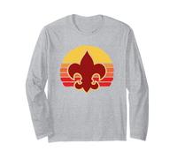 Scouts Fleur-De-lis Retro 80's Throwback Scouting America Manga Larga