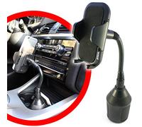 scozzi Handyhalterung Auto Getränkehalter Schwanenhals Handy KFZ Halterung Halter zB kompatibel mit Samsung S24 S23 S22 S21 S20 A55 A54 A53 A35 für iPhone 15 14 13 12 11 X FE Plus Ultra Mini Lite Pro
