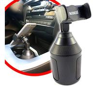 scozzi Soporte Móvil Coche Portavasos Bebidas Taza Teléfono Universal, por ej. Compatible con Samsung S23 S22 S21 S20 A54 A53 para iPhone 15 14 13 12 11 XR FE Plus Ultra Mini Lite Pro