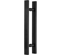 Scpantkend Double Sided Push Pull Modern Door Handle,Modern Brushed Glass Shower Door Handle,Entryway/Office/Home,16inch/24inch/40inch/47inch(Matte Black,100cm/39.4inch)