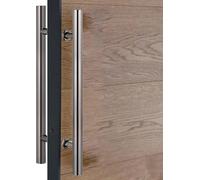 Scpantkend Modern Commercial Wood Door Handles with Installation Fitting, Double Sided Modern Interior Door Handle,Stainless Steel Push Pull Handle(Black Titanium Gold,100 cm (39in))