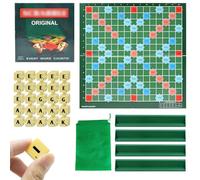 Scrabble Junior, Juegos de Mesa Familiares con 100 Bloques de Letras, Caliper de 4 Letras y Bolsa de Almacenamiento, Scrabble para 2-4 Jugadores, a Partir de 6 Años(Versión en inglés)