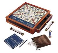 WS Game Company Trofeo Scrabble Trophy edición de lujo con tablero de juego giratorio de madera
