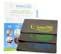Scracchio Original, Paño de Microfibra con Duración +5 años, Paños para Coche, Limpieza del Hogar, Cristales, Espejos y Ventanas, Limpia Solo con Agua, Sin Productos Químicos (3uds)