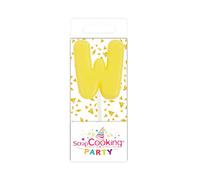 SCRAP COOKING 0582 Mini Vela W Amarillo para Pastel de Cumpleaños H3,5 cm de Parafina, Cera