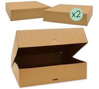 SCRAP COOKING - 2 Cajas para Tartas - 32 x 32 x 8 cm - Cartón Alimentario - Para Transporte de Pasteles, Roscón de Reyes, Pizzas, Tartas Redondas - Fabricado en Europa - 5501