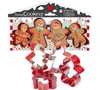 SCRAP COOKING - 4 cortadores de galletas de jengibre - Navidad cortadores de acero inoxidable - Gingerman cortadores de galletas - 2081