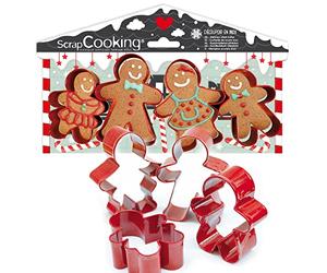SCRAP COOKING - 4 cortadores de galletas de jengibre - Navidad cortadores de acero inoxidable - Gingerman cortadores de galletas - 2081