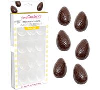 SCRAP COOKING 6753 - Molde rígido de huevos de chocolate, 12 huellas de huevos de Pascua