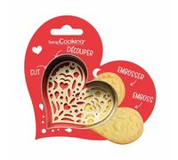 SCRAP COOKING - Cortador + Embosador Madera Corazón