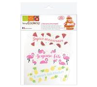 SCRAP COOKING Decoraciones Azyme-Feliz Cumpleaños, Multicolor, 19 x 14.5 x 0.5 cm