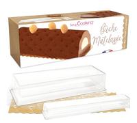 SCRAP COOKING Kit Acolchado con Molde e inserción, Accesorios para repostería Postre de Navidad, con Receta de Tronco de 3 Chocolates, Fabricado en Francia, Plástico, Cartón, 33 x 11,5 x 6 cm