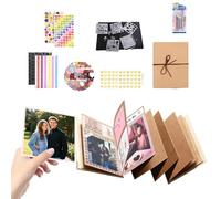 Scrapbook Album - Folding Memory Book for Scrapbooking | Paper 6x8 Inch Diy Kit with Accessories, Perfect for Wedding, Baby Shower, Graduation, Vacation, Students and Travel Journals