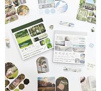 Scrapbook Journaling Stickers Set,80 Stück Landscape Theme Scrapbook Washi Stickers Zubehör for Scrapbooking,Junk Journal,Planner,Diary,Notebook,Painting,Photo Frame (The Wind at the Crossroads 2)