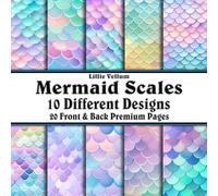 Scrapbook Paper - 20 Front and Back Premium Color Pages: Mermaid Scale - Nautical Magical Rainbow Pastel - 8.5"x8.5"