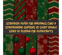 scrapbook paper for christmas card & scrapbooking supplies 20 sheet double sided 10 pattern for papercrafts: deocrative patterned desinger for ... pad collection kit for decoupage & collage
