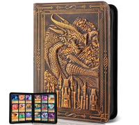 Scrapbook para cartas Pokemon, 9 carpetas de bolsillo para, álbum de tarjetas, portable, 360 páginas de carga para un almacenamiento seguro, libro de tarjetas perfecto para coleccionistas (cobre rojo)