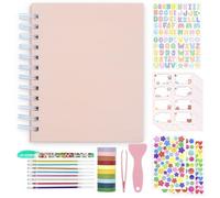 Scrapbook para niños álbum de fotos pegatina de 25 páginas cubierta dura DIY álbum de fotos para cámara instantánea impresión de papel con accesorios DIY (rosa)