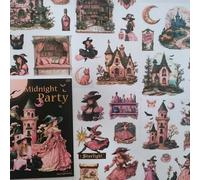 Scrapbook Stickers Accesorios para Bullet Journal,Gotic Halloween Theme für Dekoration ,Journaling,Fotoalbum,Notizblocke,Computer,Scrapbooking(Halloween Night)