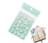 Scrapbooking Clear Stamps - Silicone Journal Stamps, Reading Planner Decor with Acrylic Handle Set, Versatile Card Making Kit for Details, Crafting Stamp Tools for Notebook Album Envelope Letter