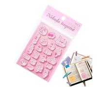Scrapbooking Clear Stamps - Silicone Journal Stamps, Reading Planner Decor with Acrylic Handle Set, Versatile Card Making Kit for Details, Crafting Stamp Tools for Notebook Album Envelope Letter