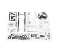 Scrapbooking Hojas de sellos transparentes Sello transparente de silicona Sello transparente de goma arquitectura mapa del mundo tarjeta postal Sello transparente para decoración sellos
