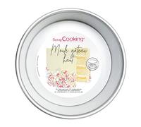 ScrapCooking 1891 - Molde redondo para tartas (20 cm de diámetro, molde de aluminio con bordes altos, molde de capa de cake, panettone, bizcocho, Molly Cake, Brioche - Pastelería profesional - De