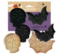 ScrapCooking - 2 cortadores de galletas Halloween - Embosadores de pastelería - Cabeza de muerte mexicana - 2 cortadores de galletas - 2142