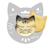 ScrapCooking 2093 - Cortadora y Embosador Gato - de madera & acero inoxidable