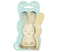 ScrapCooking 2099 - Kit de cortadora y embosador de madera de conejo - Cortador de galletas de acero inoxidable para galletas en relieve, molde de accesorios de pascua arenada