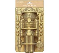 ScrapCooking 2999 - Molde de silicona para pasteles, troncos y galletas de Navidad (2999, utensilio blando para pastelería, apto para horno y congelador, diseño de muñeco Nutcracker, color dorado