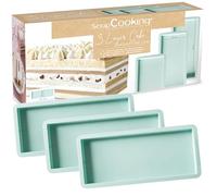 ScrapCooking - 3 Moldes Rectangulares para Layer Cake - Silicona 25 × 10 cm - para tartas por capas, rainbow cakes y pasteles de cumpleaños - 2976