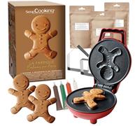 ScrapCooking 3815 - Kit de fábrica de jengibre con máquina para muñecos de Navidad, cortadores de acero inoxidable y bolígrafos choco