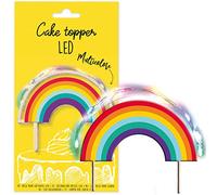 Scrapcooking 4966 - Cake Topper LED (Rainbow) - Tema arcoíris multicolor - Decoración luminosa madera cumpleaños para pasteles, tartas, pasteles, pasteles y postres