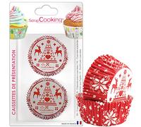 ScrapCooking 5088 Navidad - Lote de 36 moldes Papel Apte AU Contacto Alimentos 16 x 10,6 x 2,5 cm, Multicolor