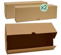 ScrapCooking 5500 - Lote de 2 cajas para troncos y tartas (cartón Kraft alimentario reciclable, 35 x 11 x 11 cm, para transporte, pasteles, postres navideños, fabricado en Francia