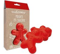 ScrapCooking - 6 Moldes de Silicona “Hombrecitos de Jengibre” - Kit para Pasteles Navideños - Moldes Individuales Flexibles muñeco - Aptos para Horno y Lavavajillas - Pastelería Regalo Cocina - 2911