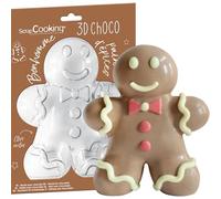 ScrapCooking 6759 - Molde rígido de chocolate, diseño de muñeco de jengibre para crear muñecos de Navidad de chocolate, accesorio de pastelería blister de calidad profesional