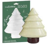 ScrapCooking 6760 - Molde rígido de chocolate con giro de Navidad, molde 3D Choco para crear árbol de chocolate, accesorio de pastelería de calidad profesional