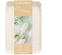 ScrapCooking - Bandeja Horno con Rejilla 30 x 40 cm - Rejilla de Enfriamiento & Glaseado - Acero al Carbono - Pastelería - Ideal Tartas, Donuts, Helados, Galletas - Accesorio Pastelería - 2106