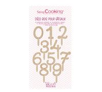 Scrapcooking Cake Topper Madera Números 0 a 9 - Decoración para tartas Números de cumpleaños - 4990