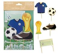 ScrapCooking - Cake Toppers Foot - Décoration Gâteau & Cupcakes en Papier - Maillot, Ballon, But - Déco Anniversaire - 4946